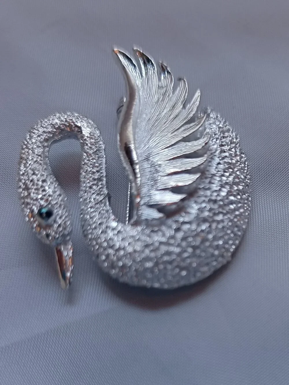 Gerry's Silver Tone Swan Brooch